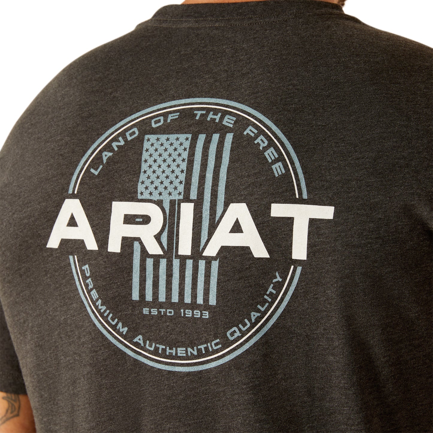 10051761 Ariat Men's Roundabout Tee Charcoal Heather