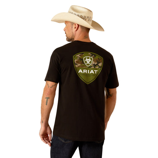 10051762 Ariat Men's Camo Corps Tee Black