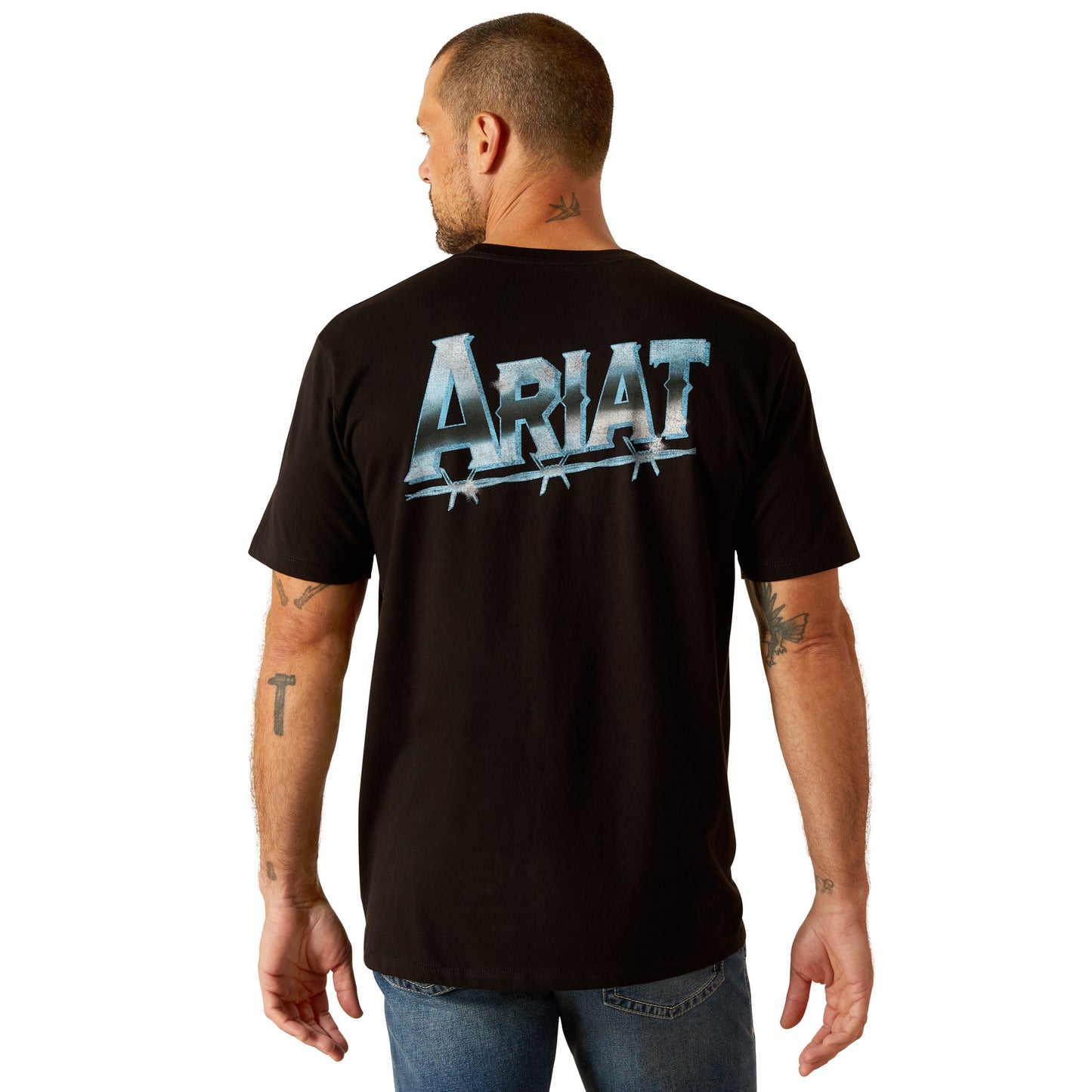 10051788 Ariat Men's Chrome Wire Tee Black