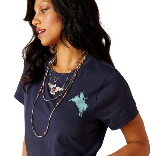 10048644 Ariat Women's Bronco T-Shirt Navy