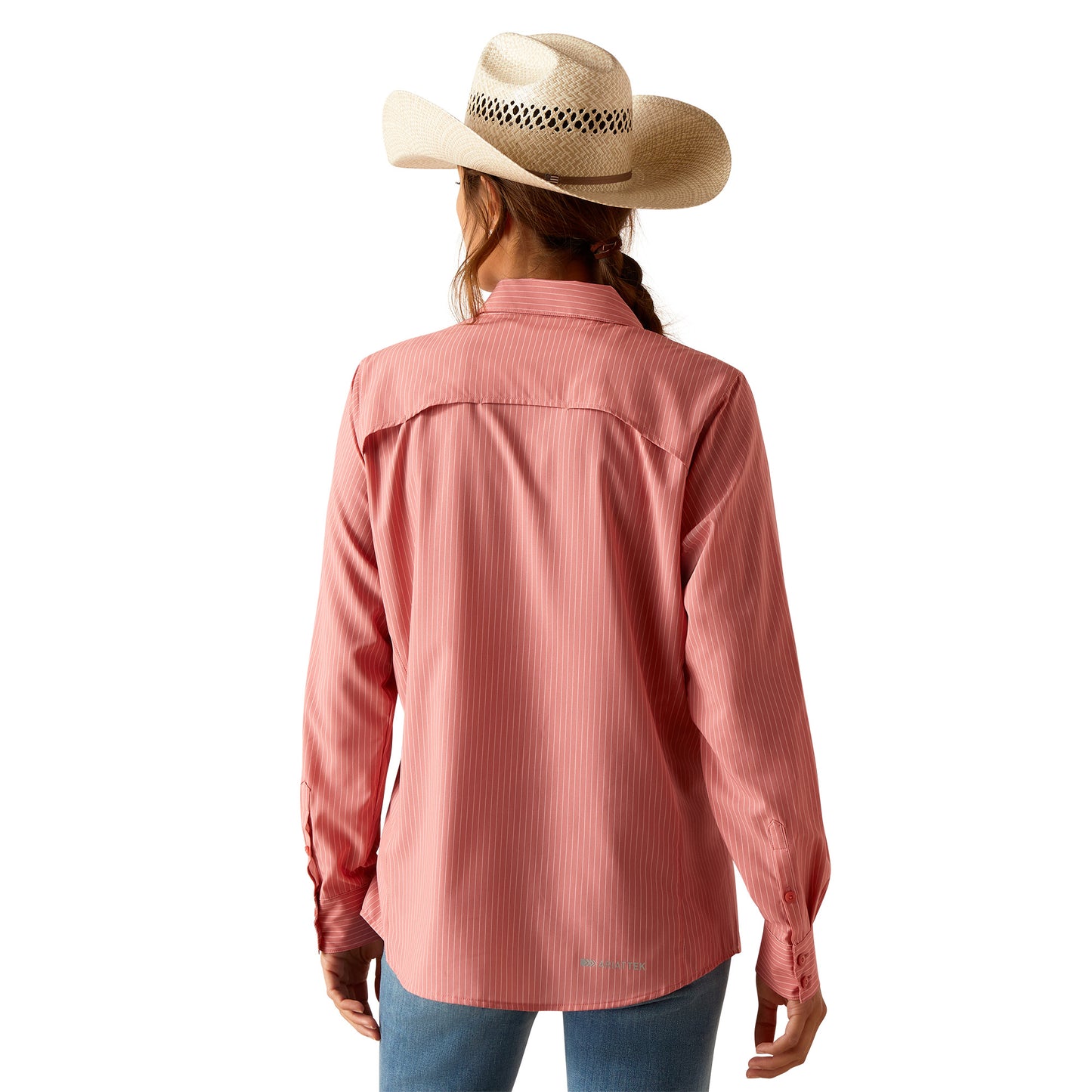 10048858 Ariat Women's Western Venttek Stretch LS Shirt Faded Rose