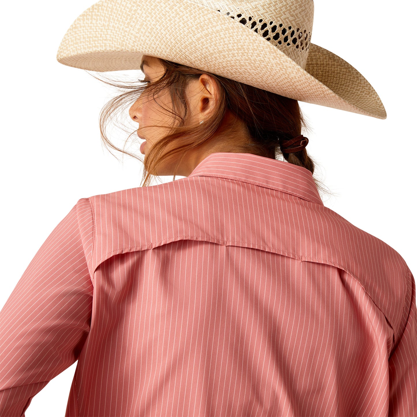 10048858 Ariat Women's Western Venttek Stretch LS Shirt Faded Rose