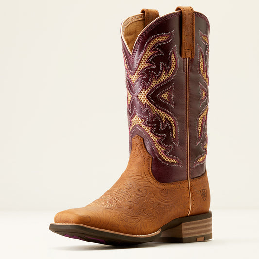 10051023 Ariat Women's San Angelo Venttek 360 Tooled Toasted Almond Boots