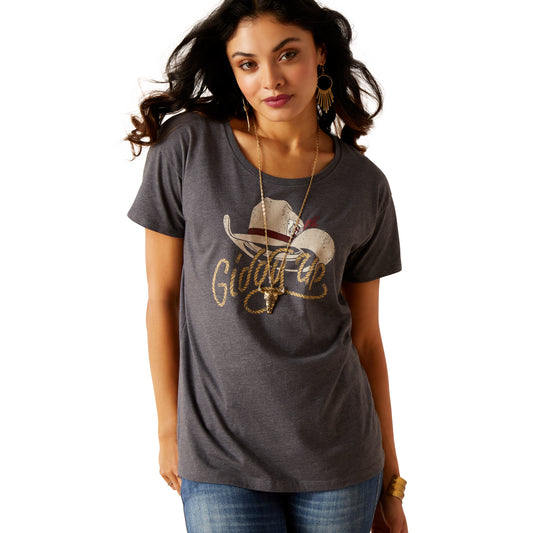 10051444 Ariat Women's Cowboy Hat Tee Titanium