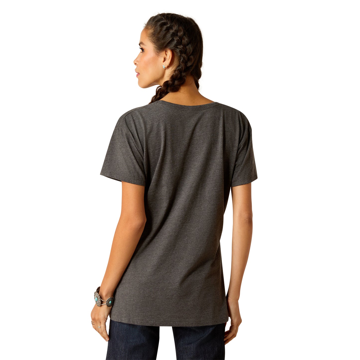 10051768 Ariat Women's Sol Circle Tee Charcoal Heather