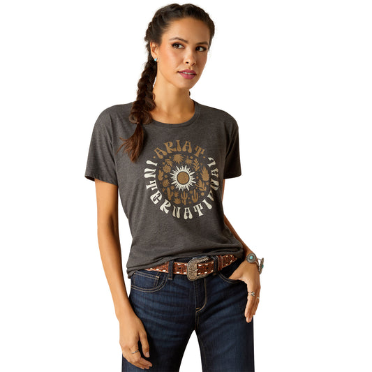 10051768 Ariat Women's Sol Circle Tee Charcoal Heather