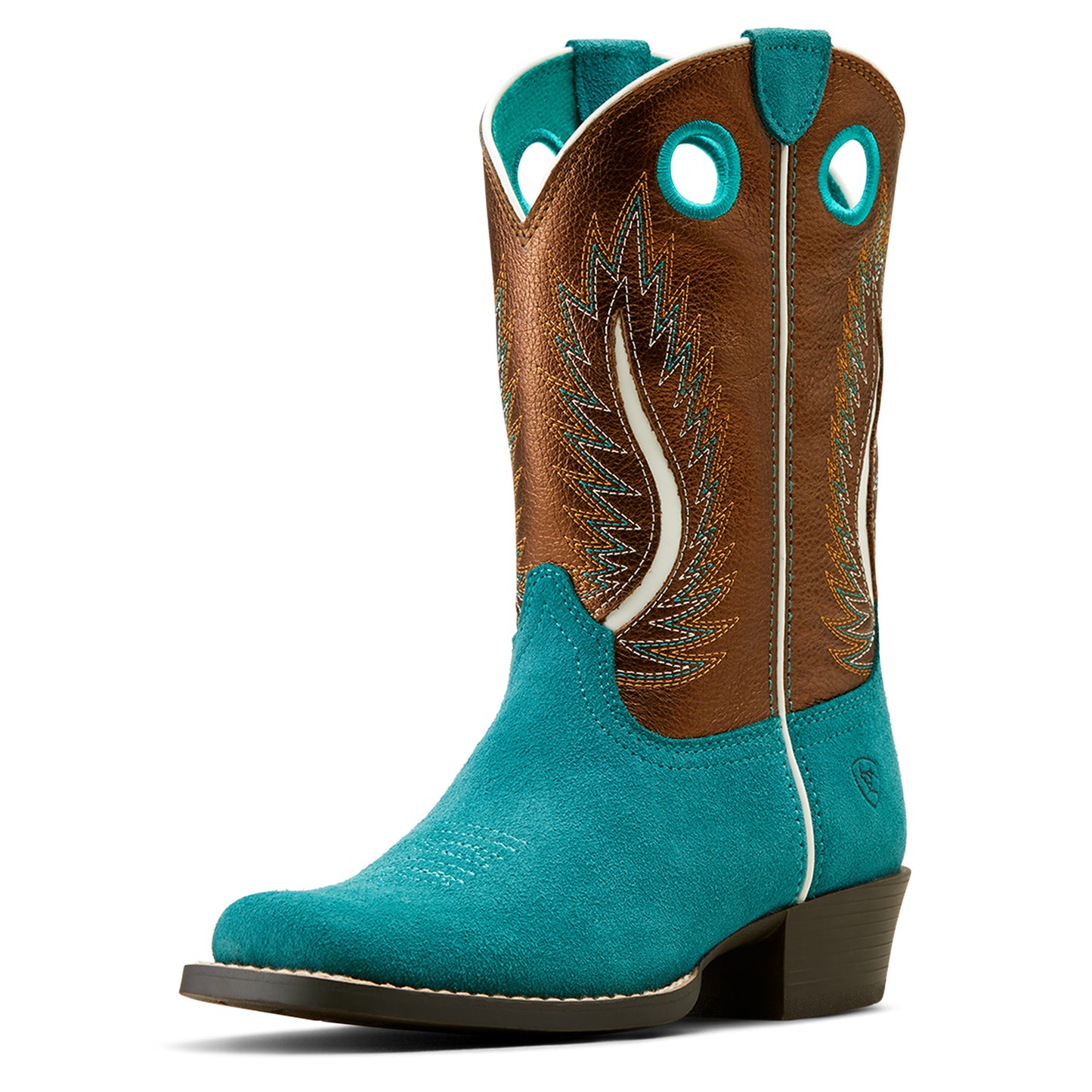 10050879 Ariat Kid's Futurity Worth Haute Teal Suede/Gilded Mocha