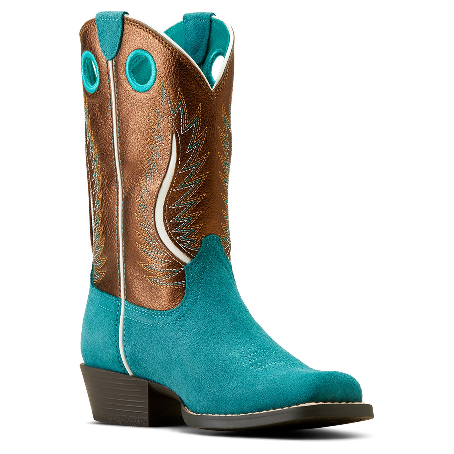 10050879 Ariat Kid's Futurity Worth Haute Teal Suede/Gilded Mocha