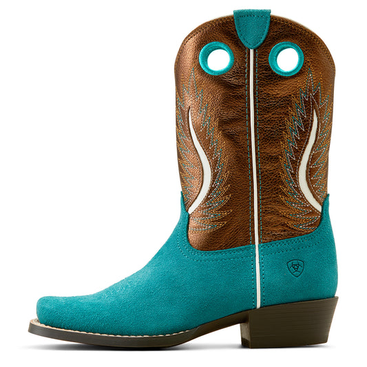 10050879 Ariat Kid's Futurity Worth Haute Teal Suede/Gilded Mocha