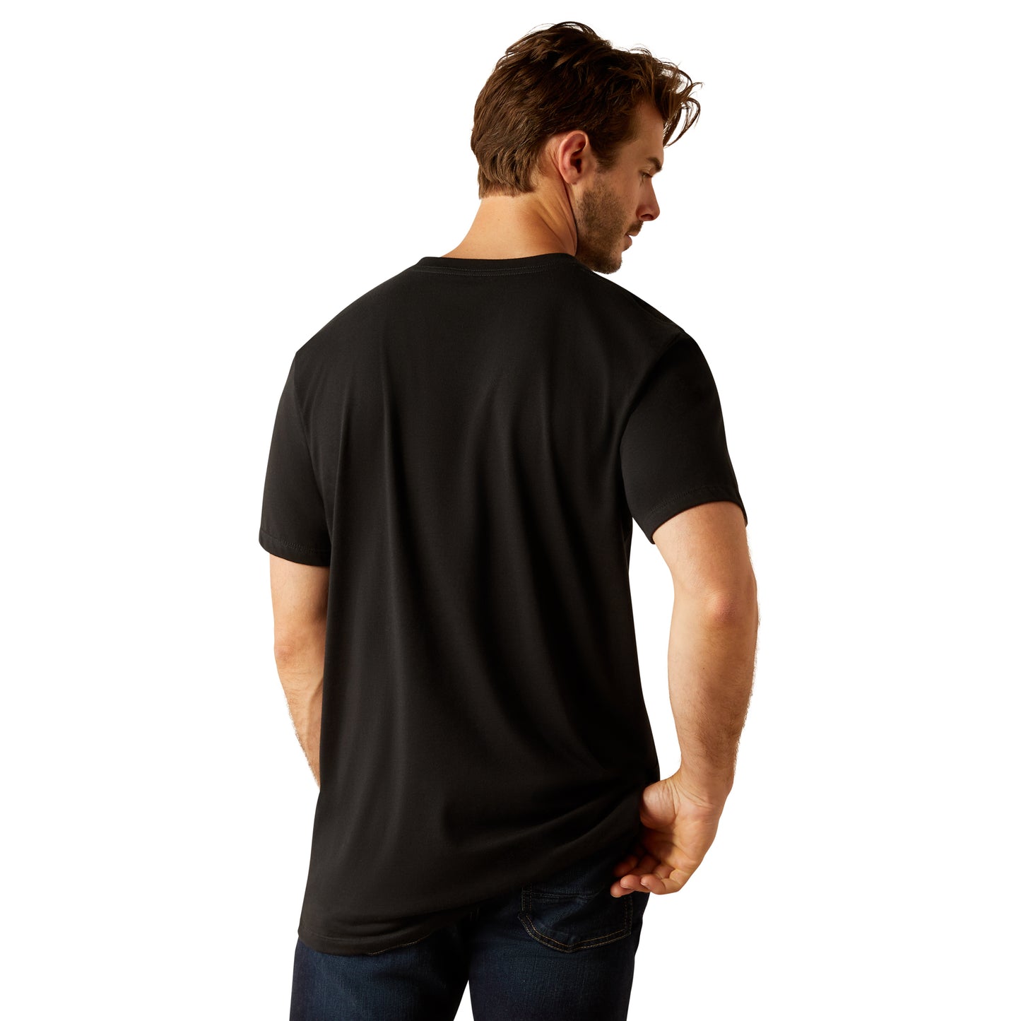 10055149 Ariat Men's Vertical Logo Tee Black