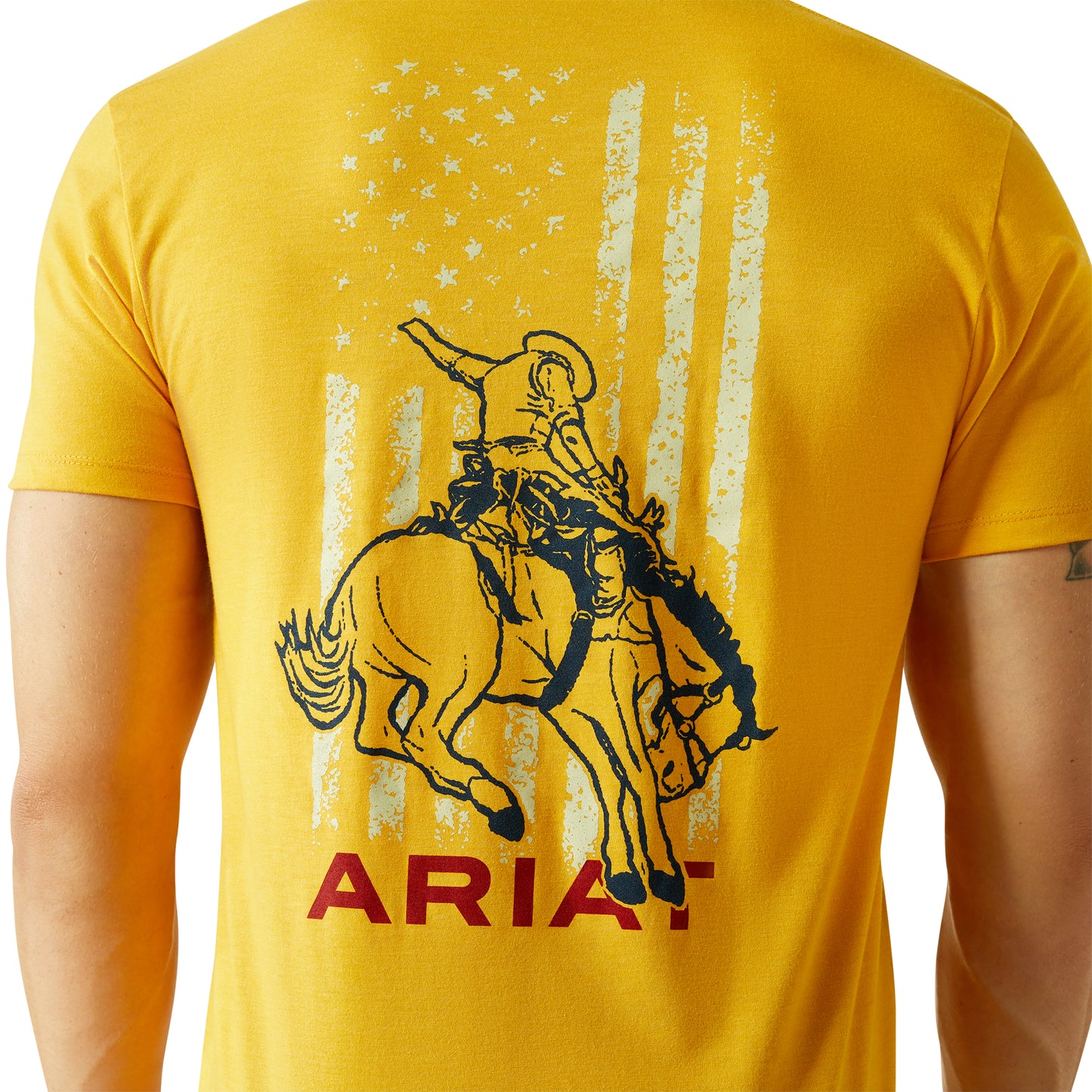 10054772 Ariat Men's Rodeo Proud SS Tee Gold Heather
