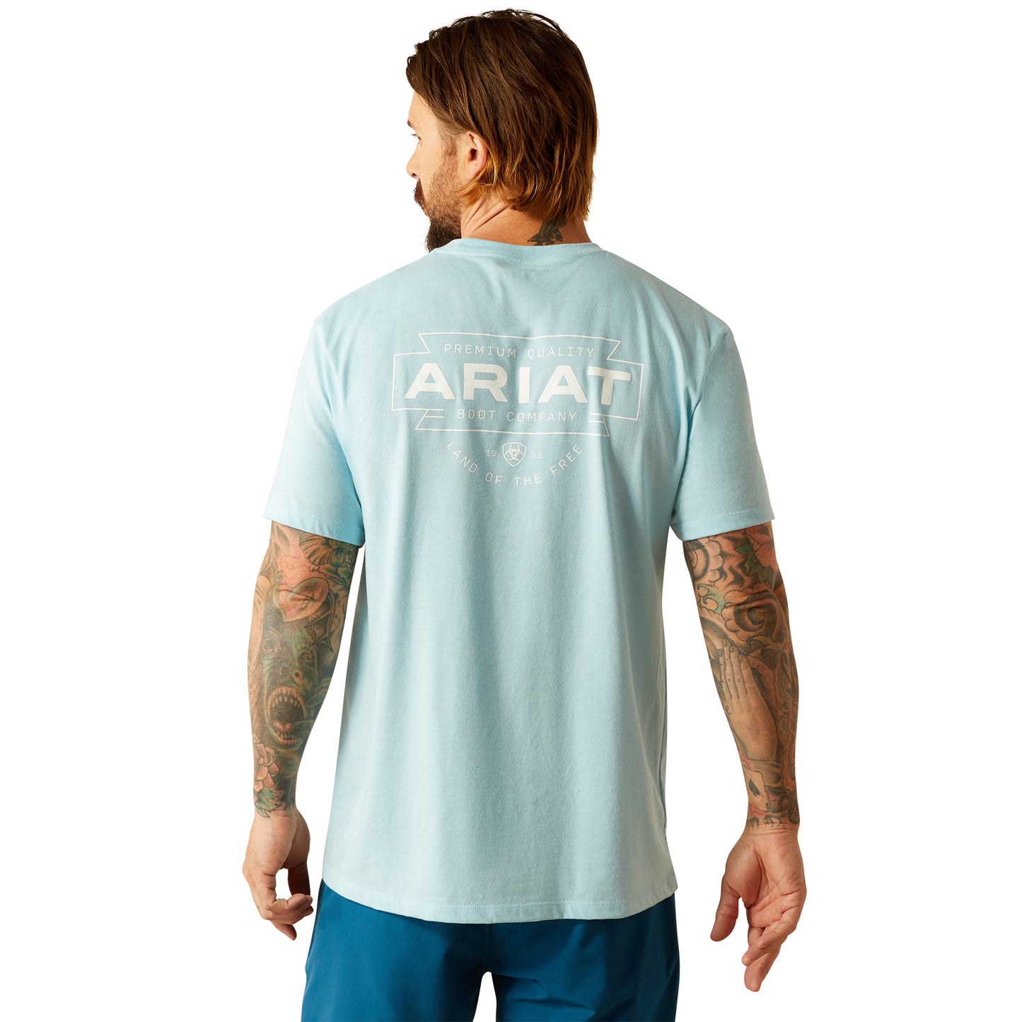 10054831 Ariat Men's Southwest Simple SS Tee Sky Blue