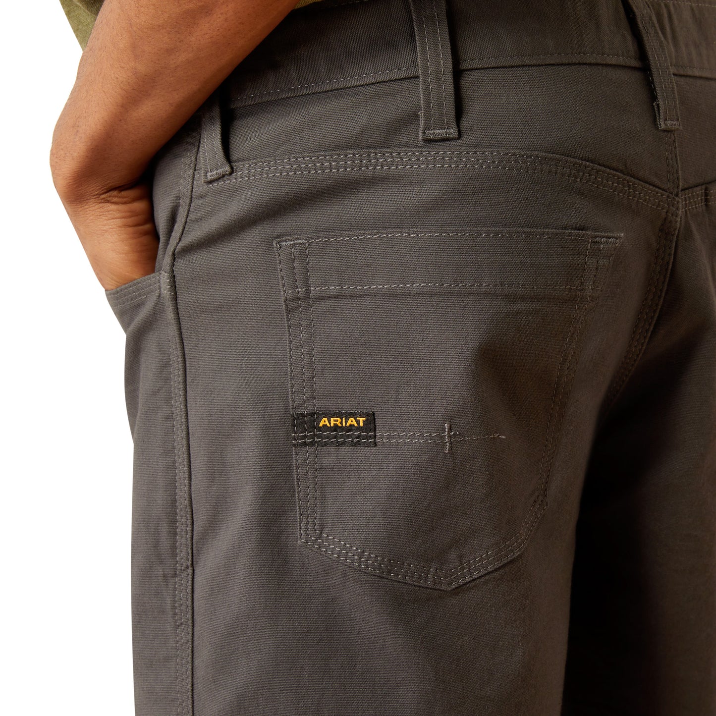 10058729 Ariat Men's Rebar Durastretch Mad Tough 8'' Short Grey