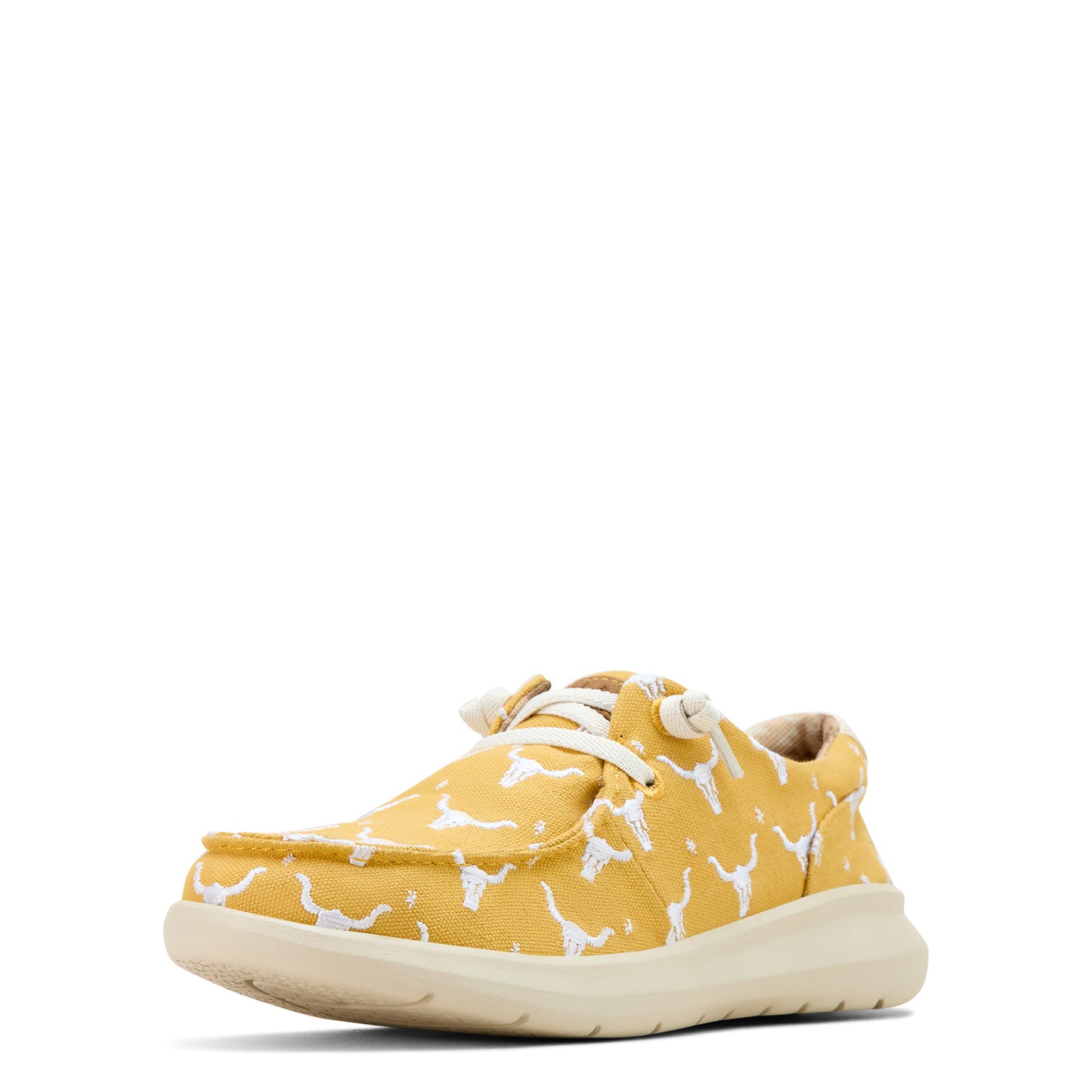 10061129 Ariat Women's Hilo Doodle Mustard Steer Heads B Wide