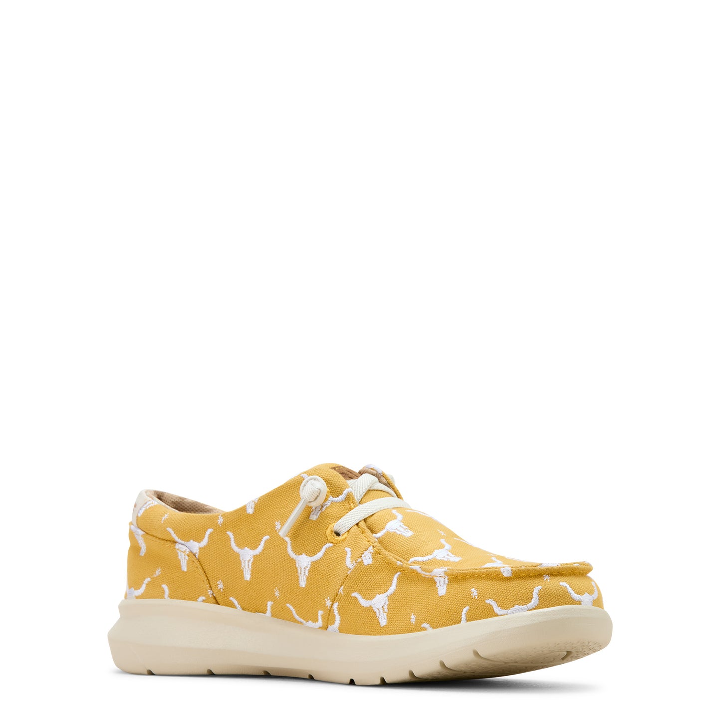 10061129 Ariat Women's Hilo Doodle Mustard Steer Heads B Wide