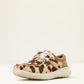 10061345 Ariat Women's Hilo Tan & White Brindle Hair On/Dark Tan Suede B Width