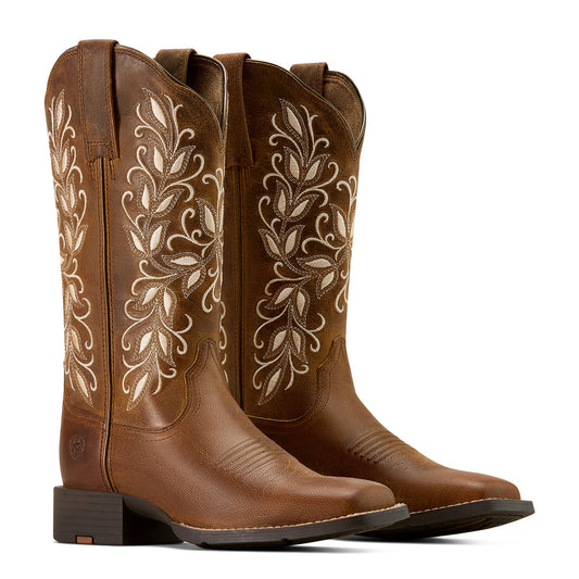 10074320 Ariat Round Up Holly Wide Square Toe Western Boot