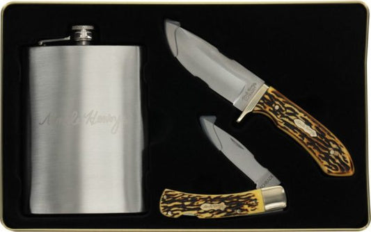 SCHP1130112 Uncle Henry Gift Set 3 Pce w Flask