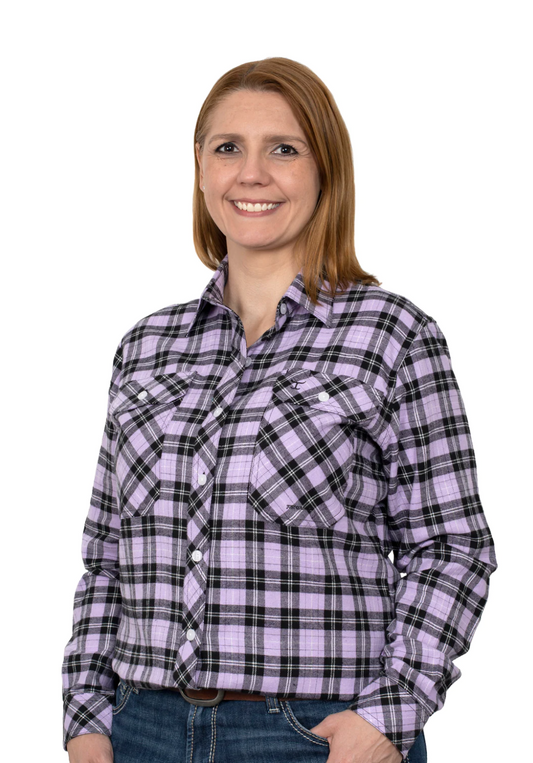 50502239 Just Country Women's Brooke Work shirt Flannel Orchid/ Black