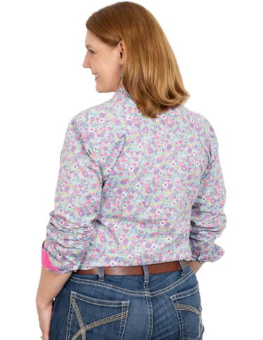 WWLS2311 Just Country Wms Georgie Sky Mini Floral Workshirt