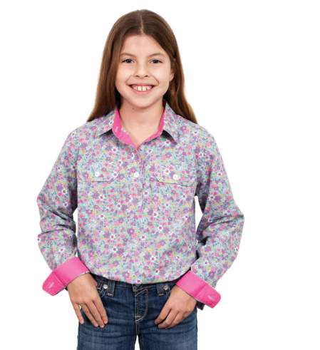 GWLS2311 Just Country GLS Harper Sky Mini Floral Workshirt