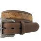 9548500 Roper Mns Ostrich Print Leather Belt