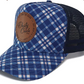 31331 Dusty Creek Women's Navy Gingham High Pony Tail Cap