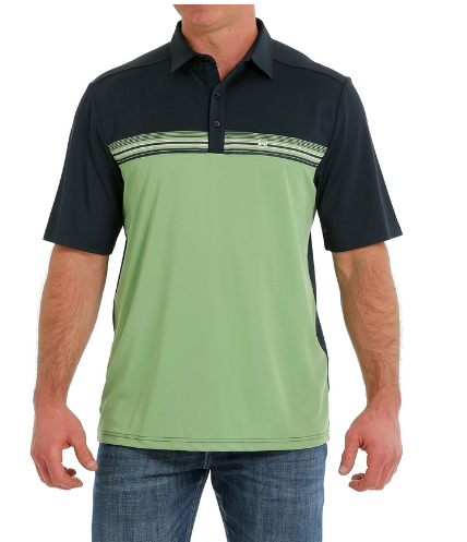 MTK1872001 Cinch Mns Green & Black Polo