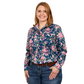 WWLS2325 Just Country Women's Abbey Navy Hibiscus LS Shirt