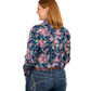 WWLS2325 Just Country Women's Abbey Navy Hibiscus LS Shirt