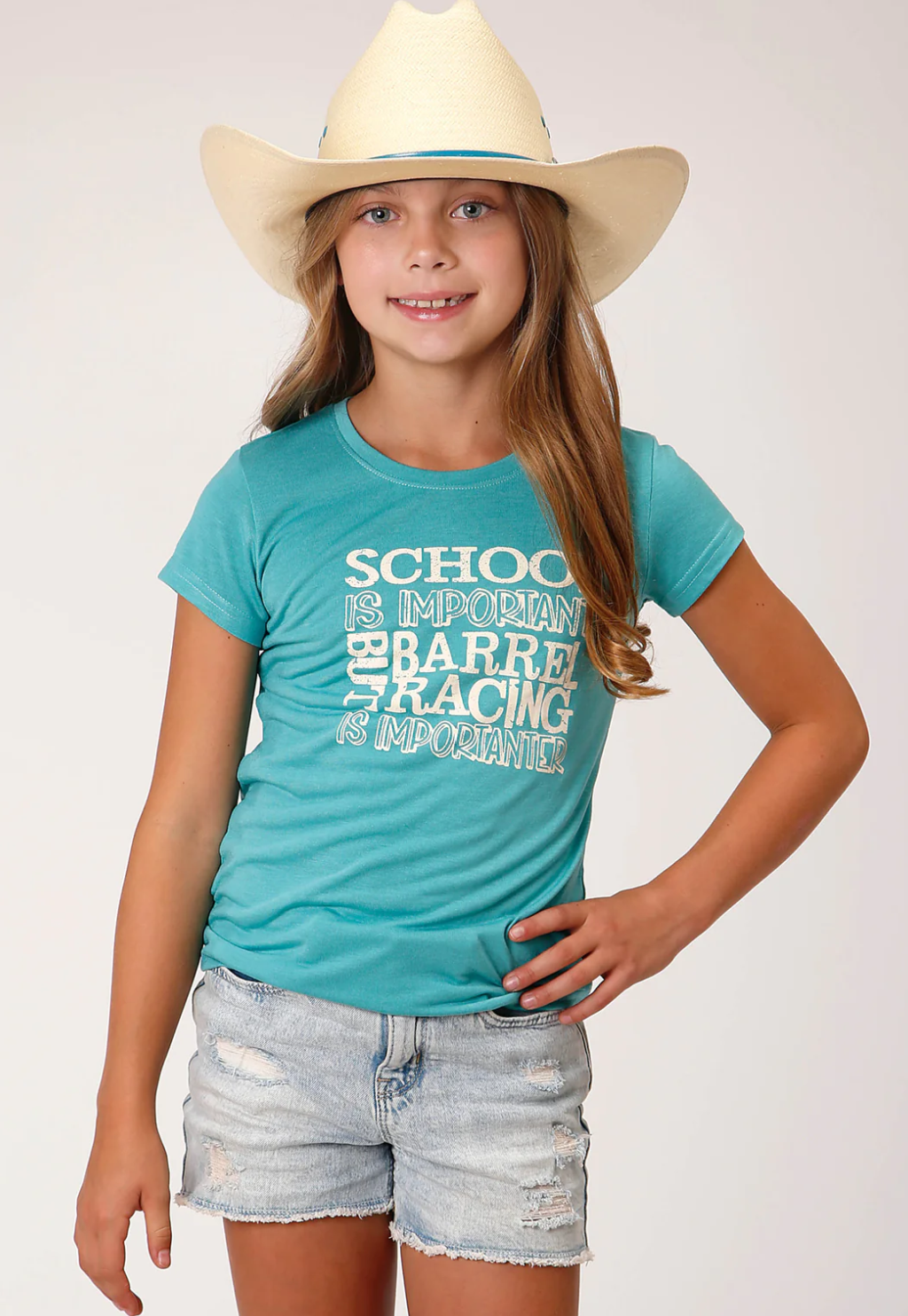 03-009-0513-0484BU Roper Kids Barrel Race tee