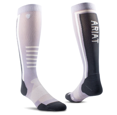 10043934 Ariat Unisex Ariattek Slimline Performance Socks Lavender Aura