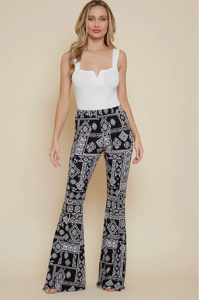 WL2300PH Nashville Line Honky Tonk Highway Print bellbottoms