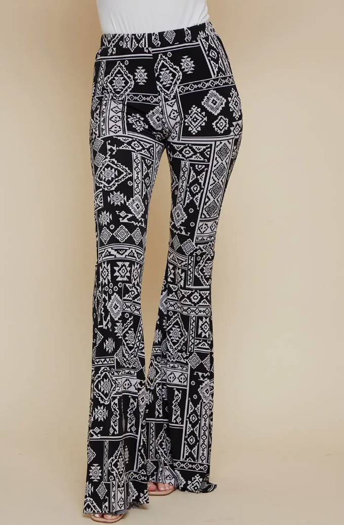 WL2300PH Nashville Line Honky Tonk Highway Print bellbottoms