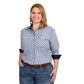WWLS2382 Just Country Abbey full button Work shirt Navy Check