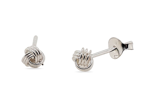 EB0745 MCJ 4MM S/S Knot Stud Earrings