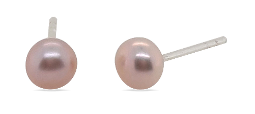 EB0806 MCJ Pearl 5mm Pink Stud Earrings