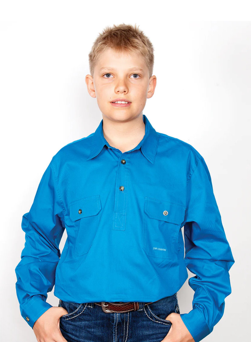 30303BJL Just Country Lachlan Work Shirt Blue jewel