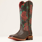 10046892 Ariat Women's Frontier Farrah Chocolate floral emboss/ Wild rose print