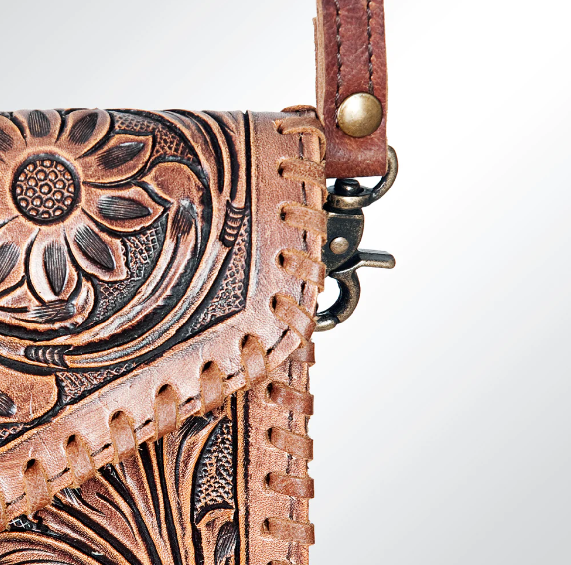 ADBG395BR USA Aiyana Tooled Leather Handbag