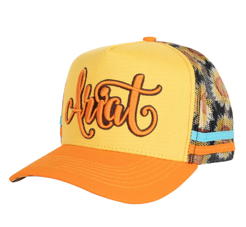 AC2216 Ariat Sunflower Script Mesh Trucker Cap