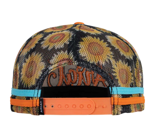 AC2216 Ariat Sunflower Script Mesh Trucker Cap