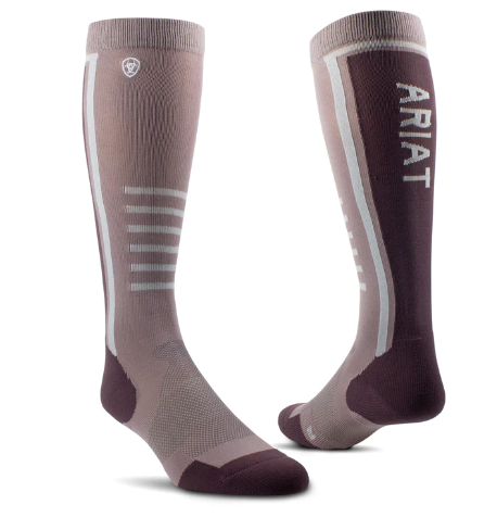 10047234 Ariat Unisex TEK Slimline Performance Socks Quail/Huckleberry