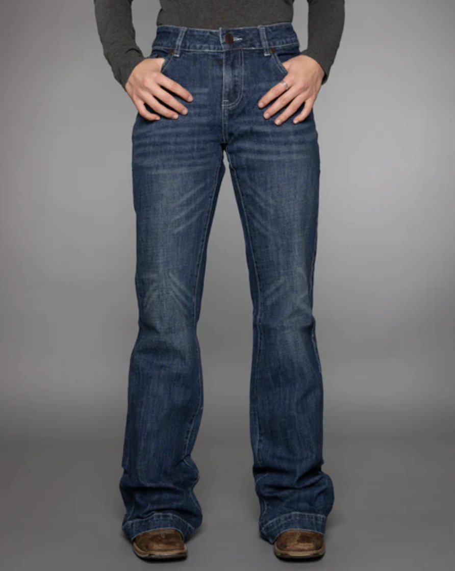 524939 CC Western Wide leg Trouser Jean - Dark Wash
