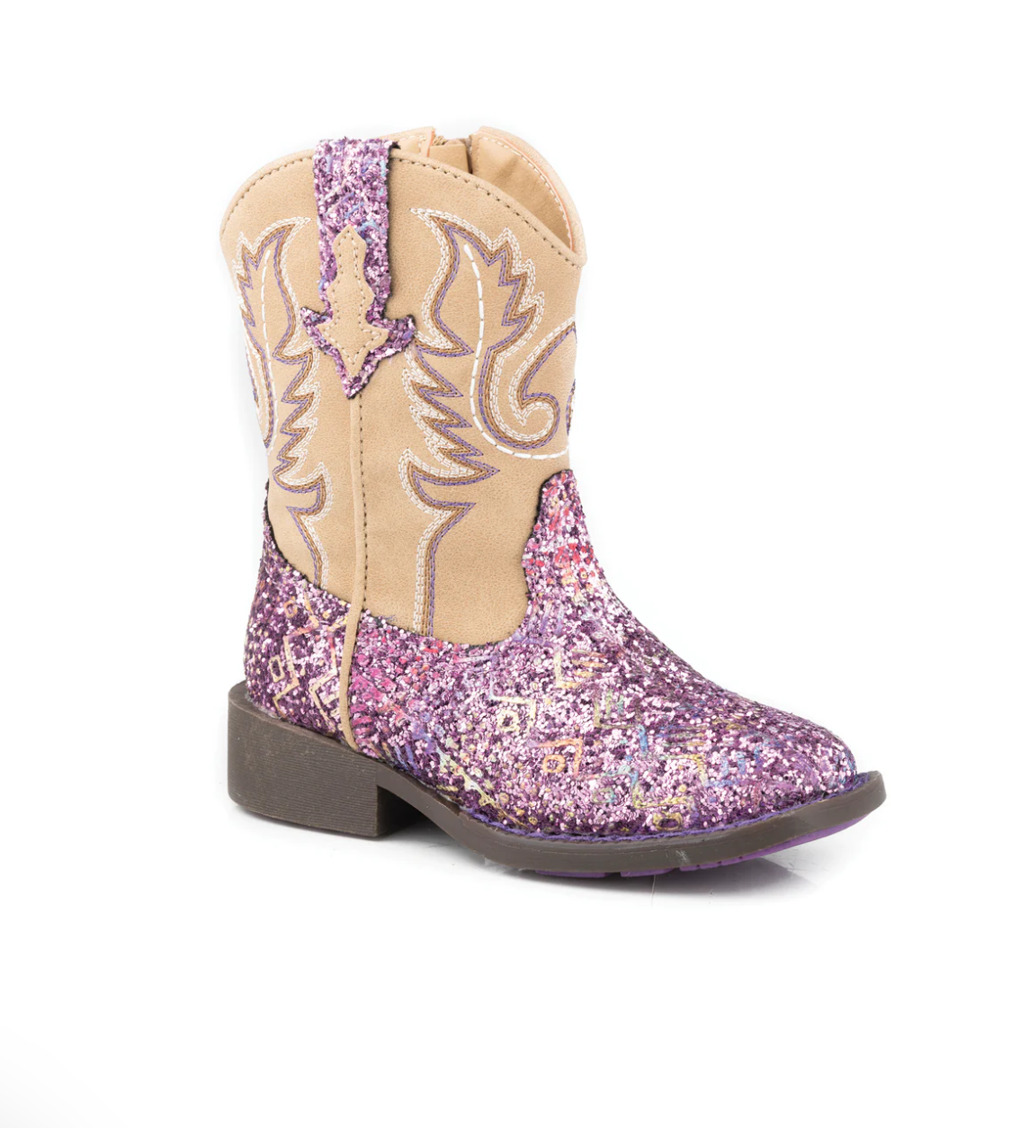 09-017-1225-3361 Roper Toddler Southwest Glitter Purple/ Tan