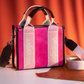 WG2202-292 Wrangle Color Block Small Tote/Crossbody -Hot Pink