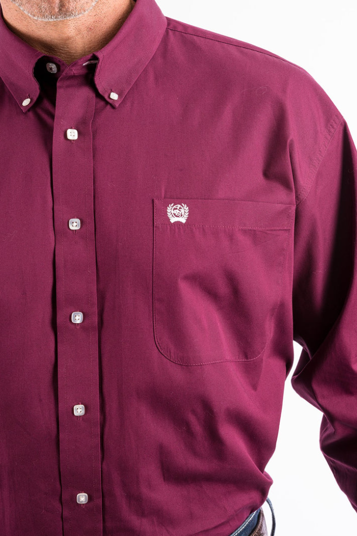 MTW1104239 Cinch Men's Arena shirt Burgundy