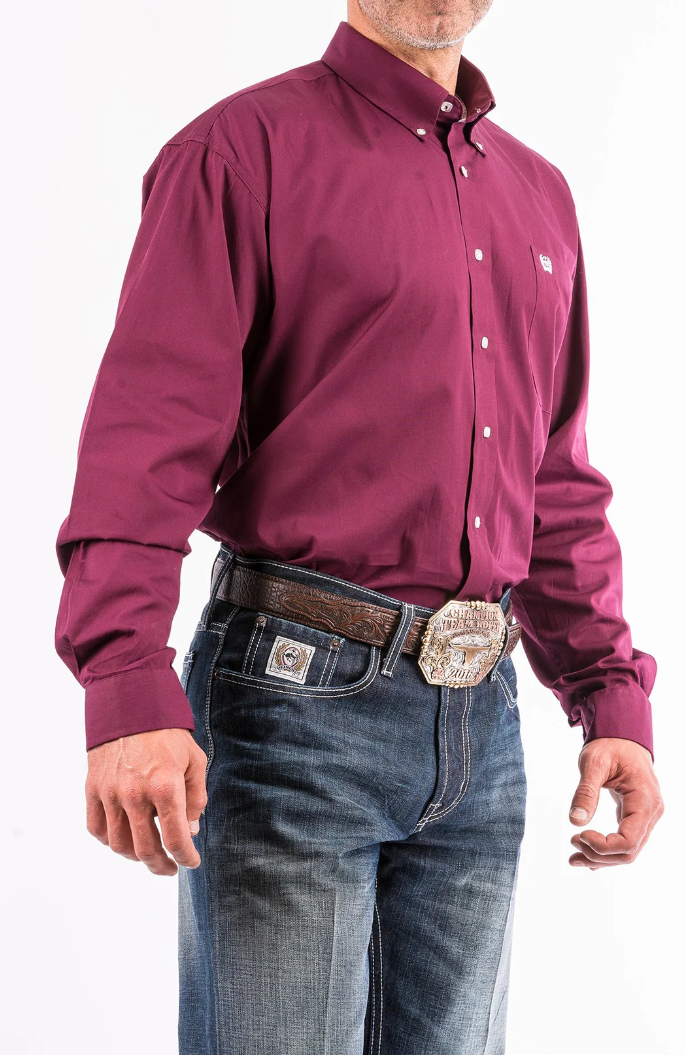 MTW1104239 Cinch Men's Arena shirt Burgundy