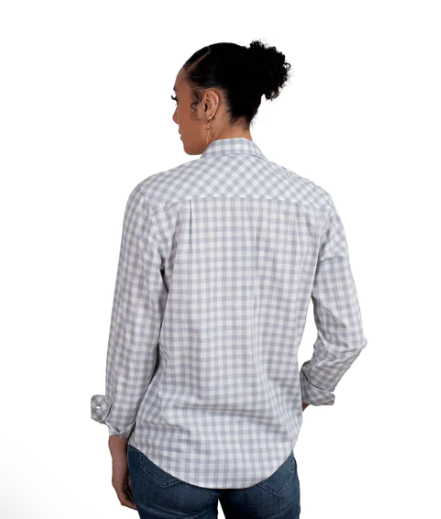 WWLS2403 Just Country Women's Abbey Grey Check Workshirt