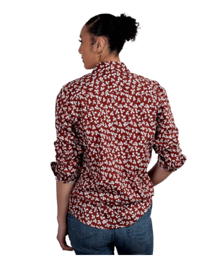 WWLS2414 Just Country Women's Abbey Workshirt Cinnamon Leaves